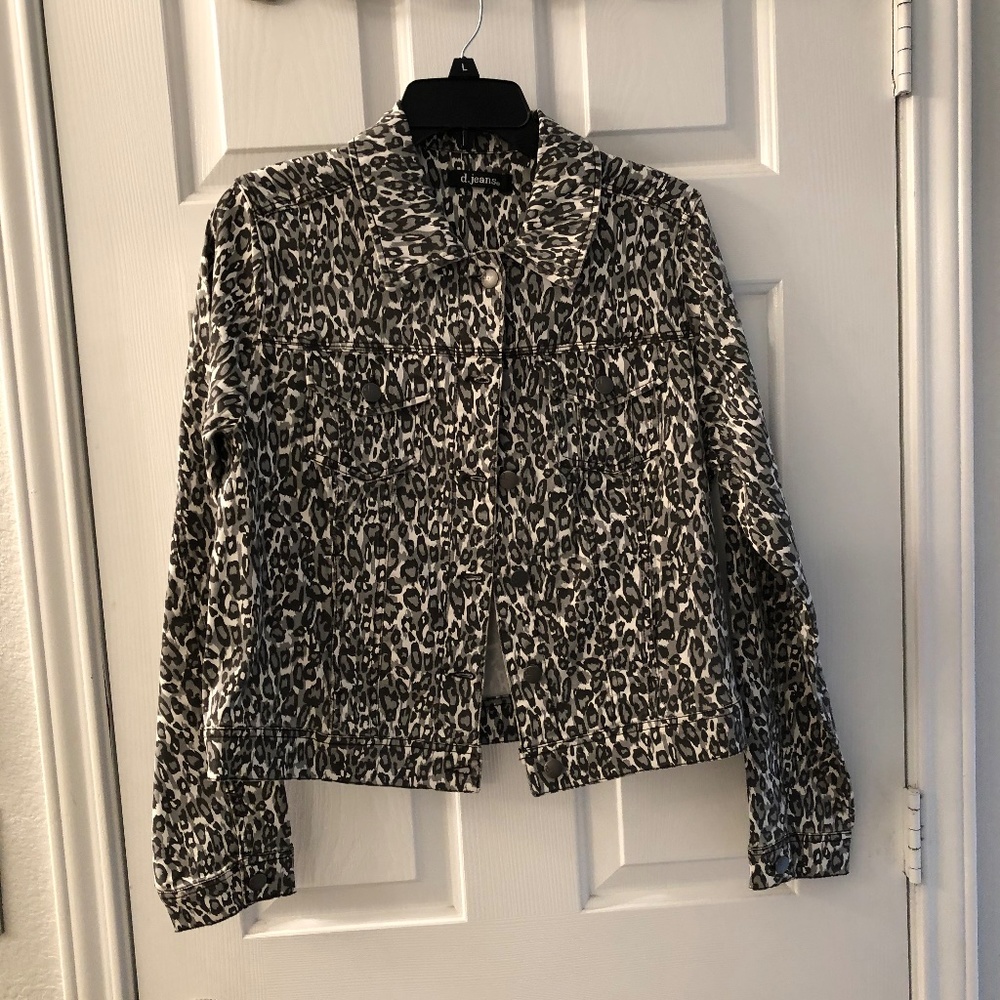 DJeans Gray/White/Black Leopard Jacket